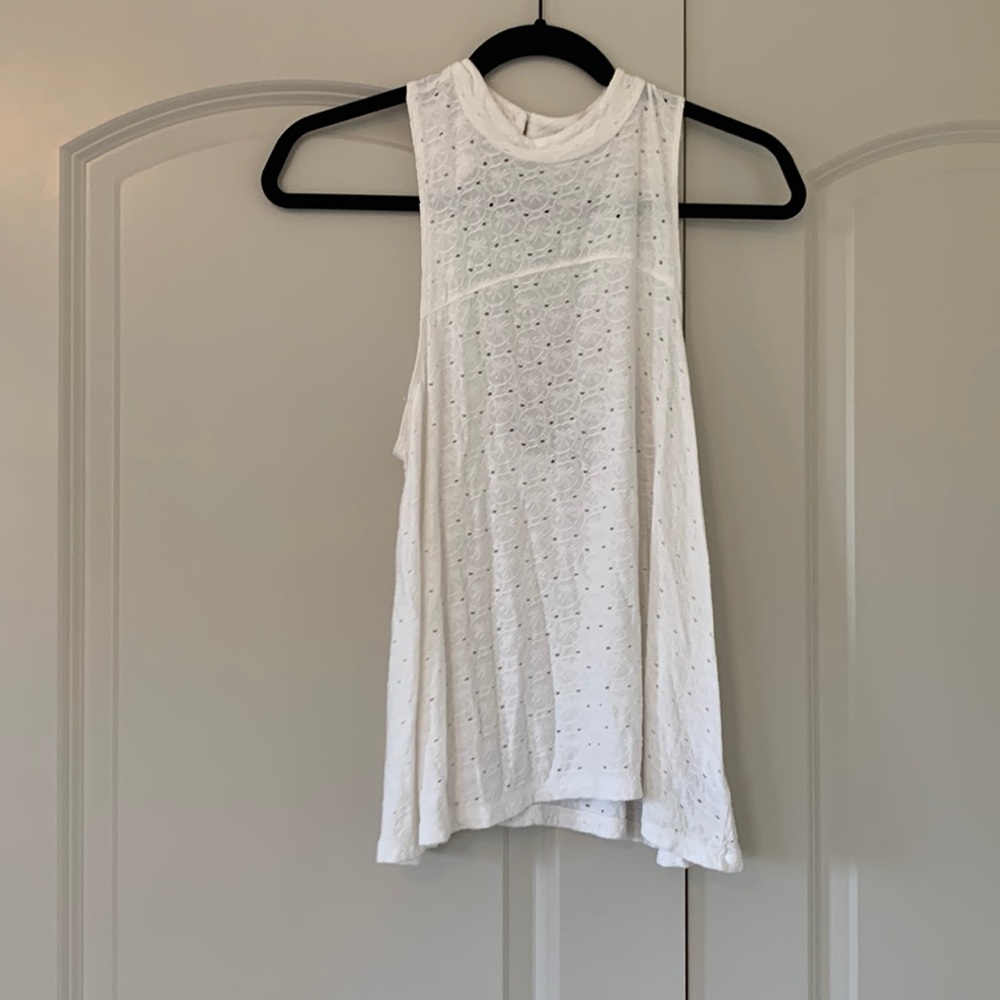 White open back tank top